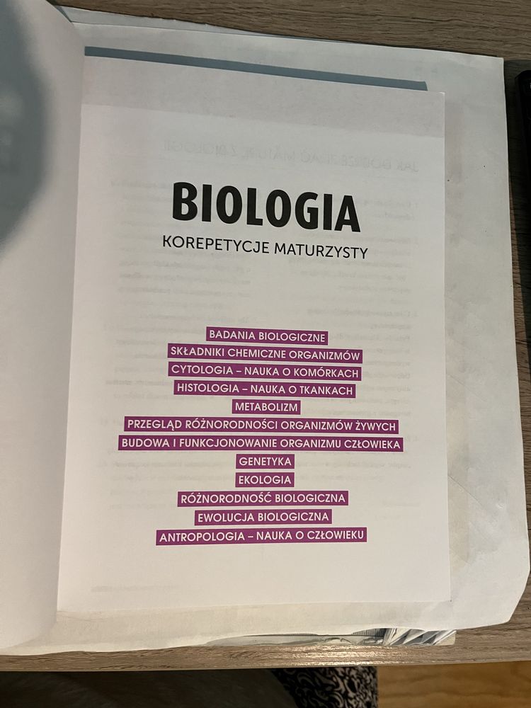 Książka- repetytorium Biologia- korepetycje maturzysty