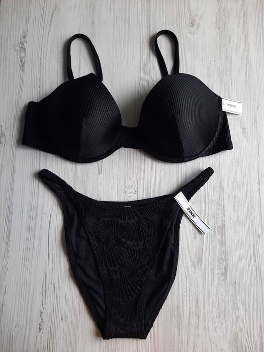 Черный купальник на большую грудь Victoria's secret оригинал чашка Д Е