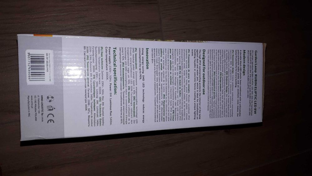 2 sztuki Lampa ogrodowa IP54 ORNO  ELIPTIC LED OR-OP-6025L