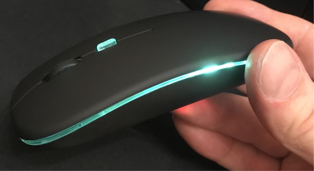 Беспроводная мышь двух режимная с подсветкой