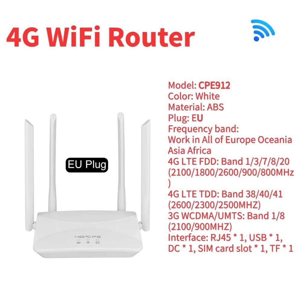 WiFi Роутер модем CPF CPE912 4G/3G LTE SIM карта LAN USB