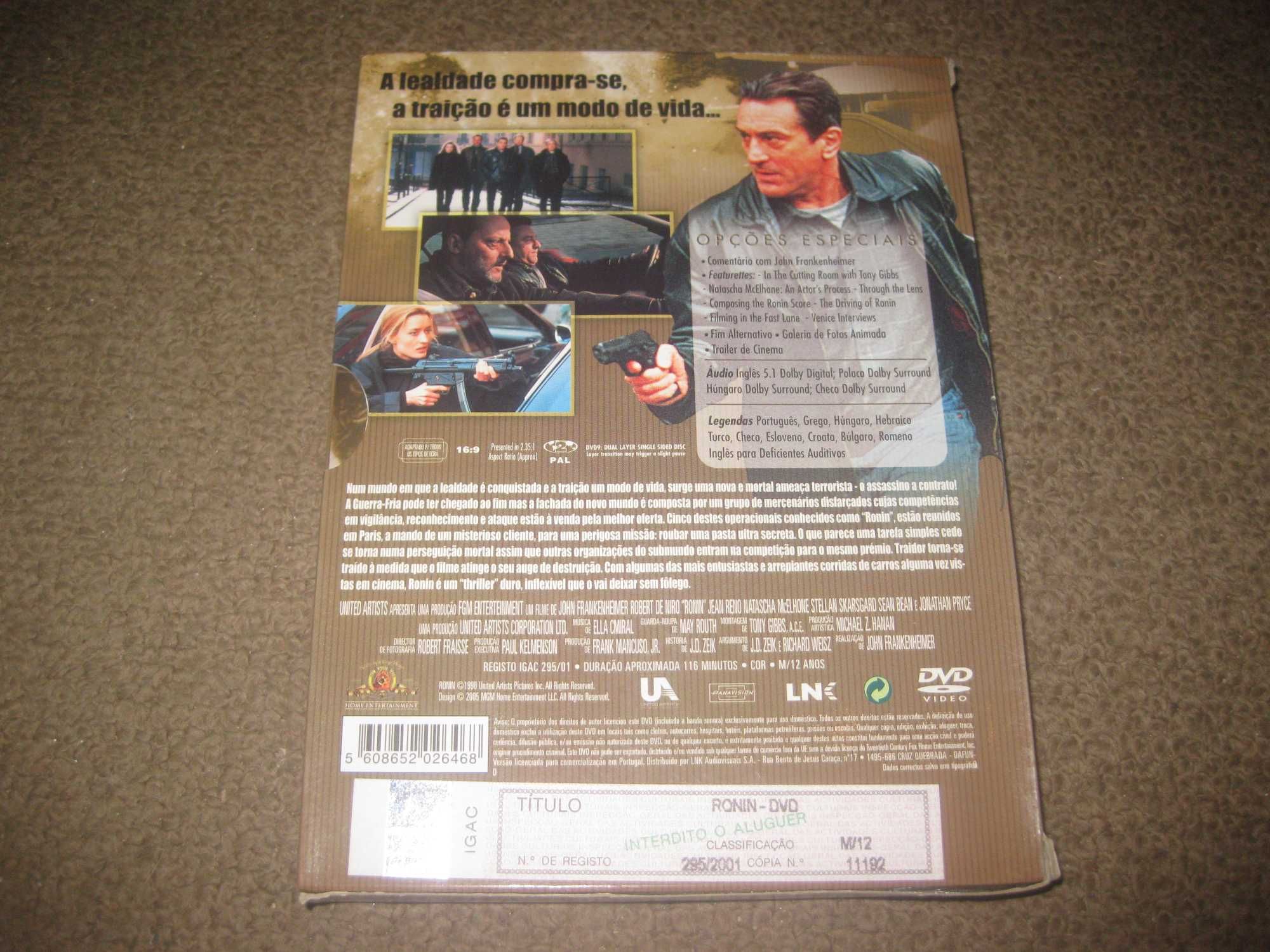 "Ronin" com Robert De Niro/Edição Digipack com 2 DVDs
