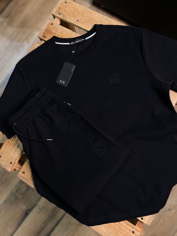 Чоловічий брендовий комплект футболка/шорти чорний M,L,XL,2XL,3XL КИЇВ
