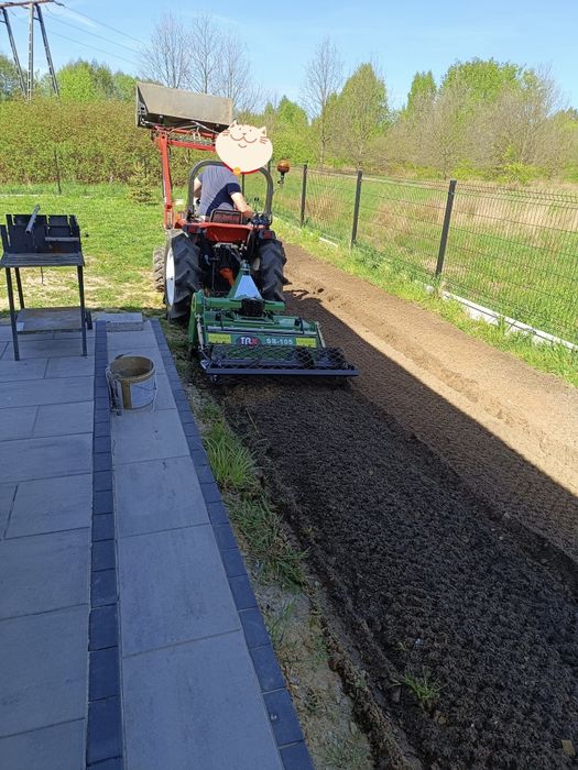 Zakladanie trawnika, aerator,koparka glebogryzarka separacyjna, mulcze