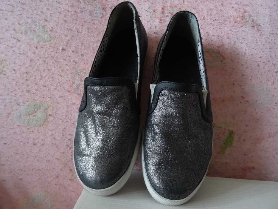 Слипоны женские/подростковые "Geox" р.37 (кожа)