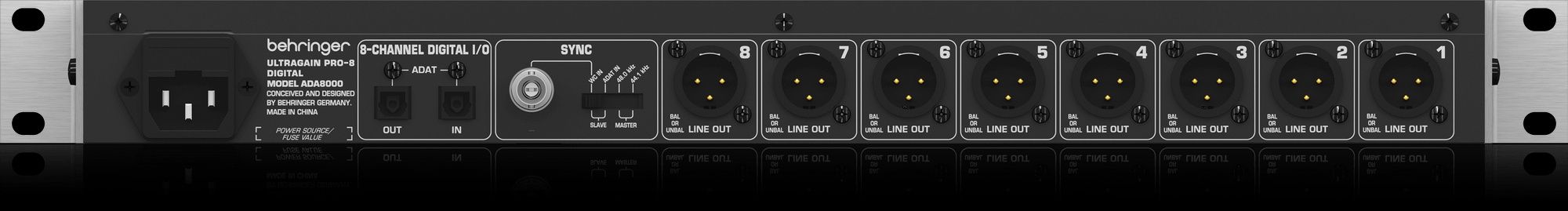 ADAT конвертер, преамп Behringer ADA8000