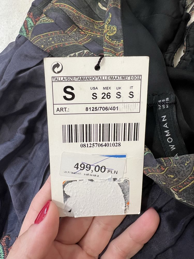 Sukienka maxi długa jedwab 100% nowa Zara na lato bez pleców