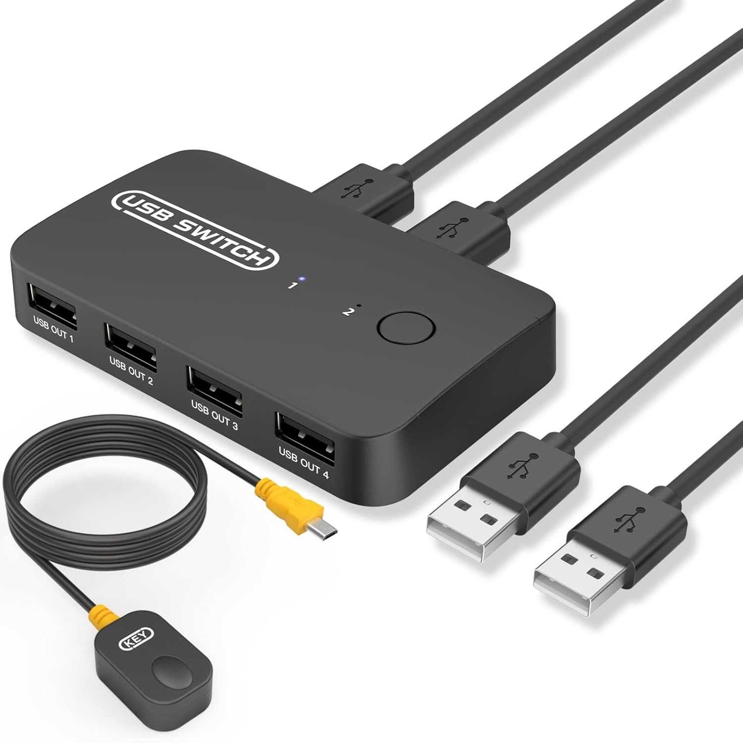 eppfun USB Switch KVM 2 monitores para teclado rato