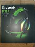 Słuchawki nauszne Krysenix biało-niebieskie RGB Gamingowe