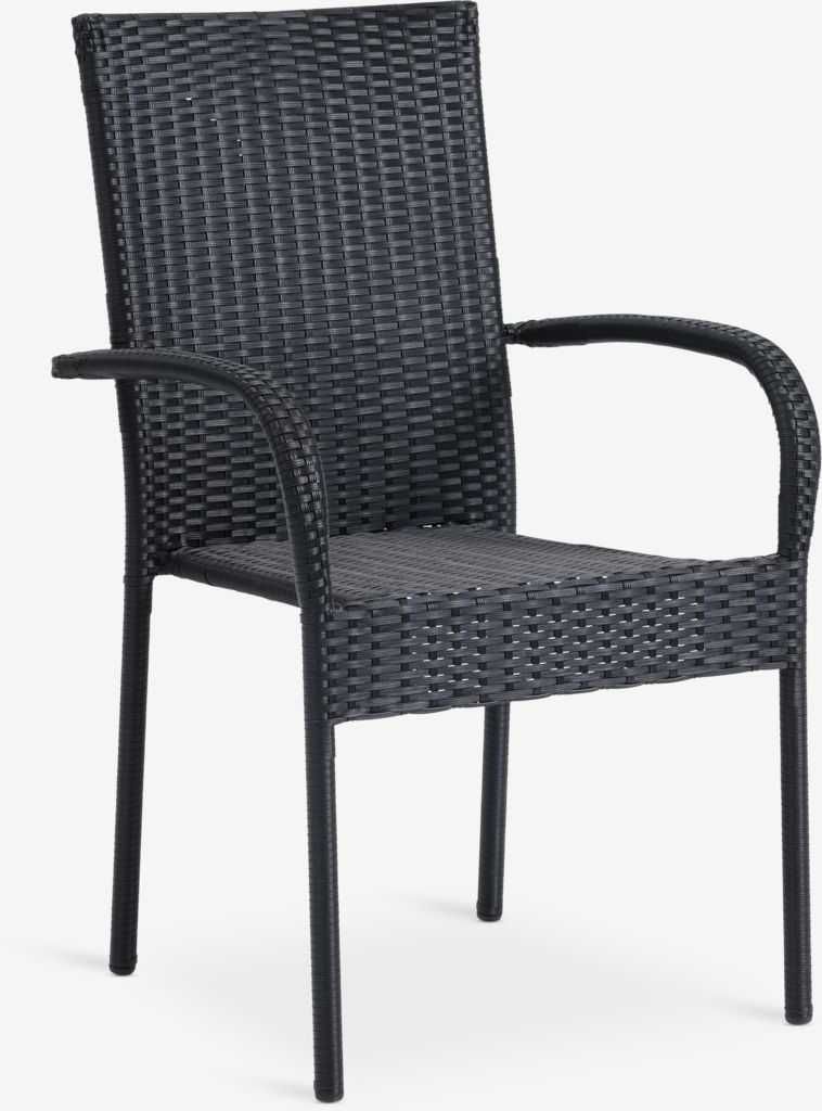 Stół KOPERVI 100x215cm plus krzesła GUDHJEM czarne 6 SZT.