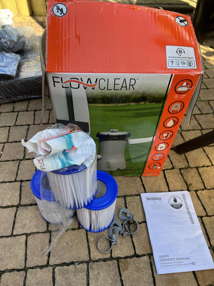 Zestaw Basen filtr podkłady Bestway filtry chemia