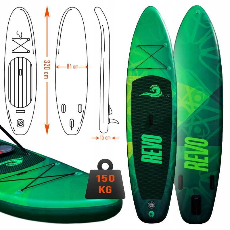 Pompowana deska SUP 320 cm z siedziskiem – zestaw do pływania