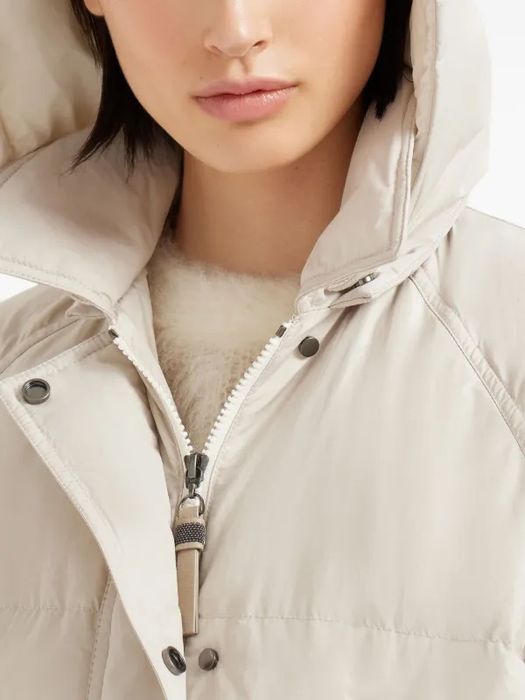 Brunello Cucinelli стеганое пальто с капюшоном 38