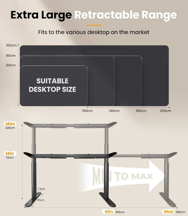 Nowy stelaż elektryczny/rama MAIDeSITe /konstrukcja/TH2 PRO PLUS !F19!