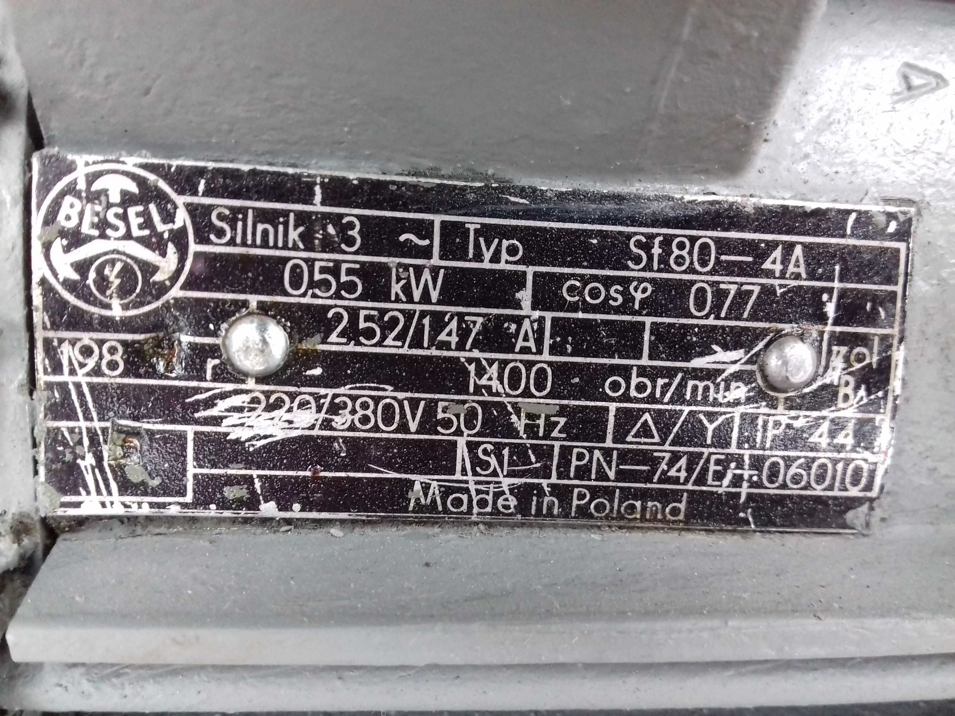 Silnik elektryczny 0.55 kw 1400 obrotów Polski . Wysyłka