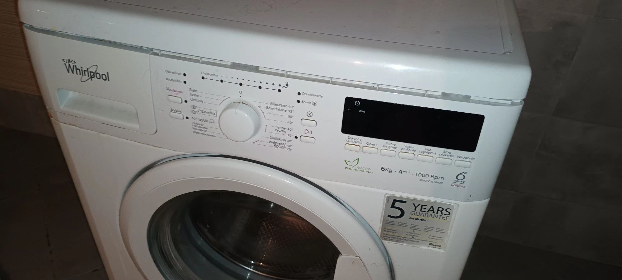Pralka whirlpool AWO/C 61003P na czesci silnik pompka programator