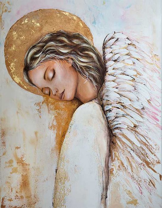 Plakat w białej ramie mdf - 70x50 cm - Anioł 2-0713