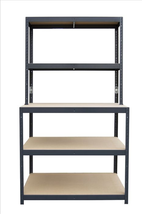 Regał Warsztatowy z blatem roboczym 180x100x60/30cm 3P-200kg/2P-100kg