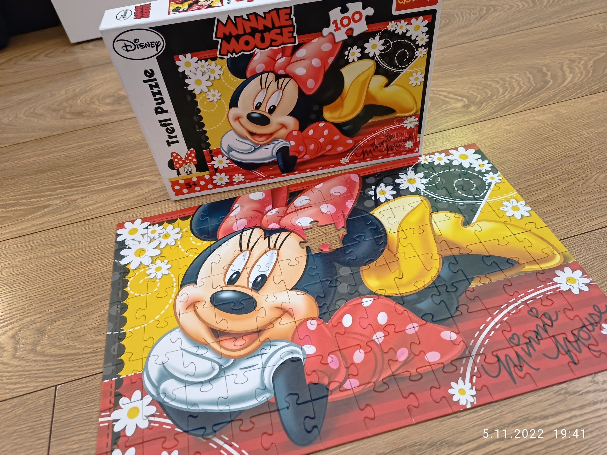 Puzzle Minnie Mouse Disney TREFL 60szt. plus gratis zestaw 100szt..