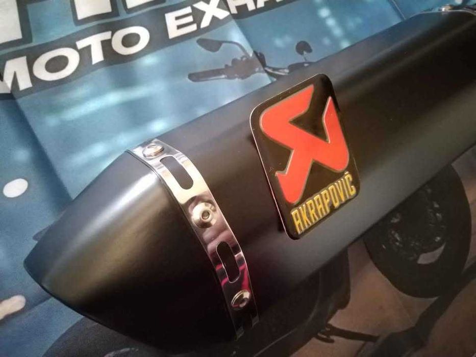 akrapovic - replica black mate ponteira de escape moto