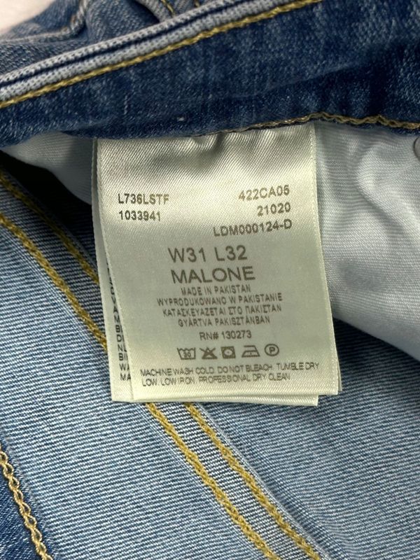 Lee Malone Jeansy Rurki Męskie Spodnie Skinny Fit Logo r. W31 L32