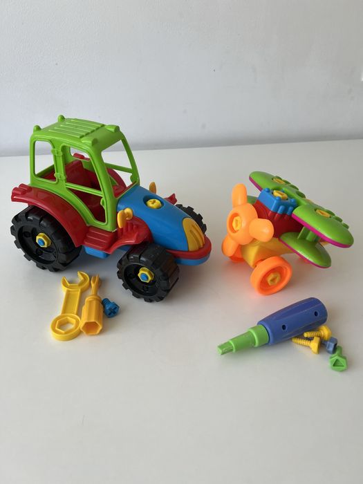 Конструктор трактор з викруктою літак іграшка розвиваюча інструменти