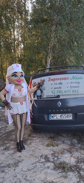 Maskotki na imprezy Skolim Alvaro koleżanka Roksi  i Jesica Miś  albo