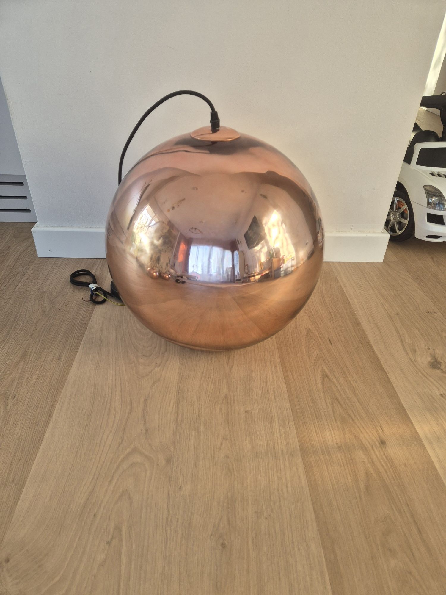 3 Lampy różowo miedziane