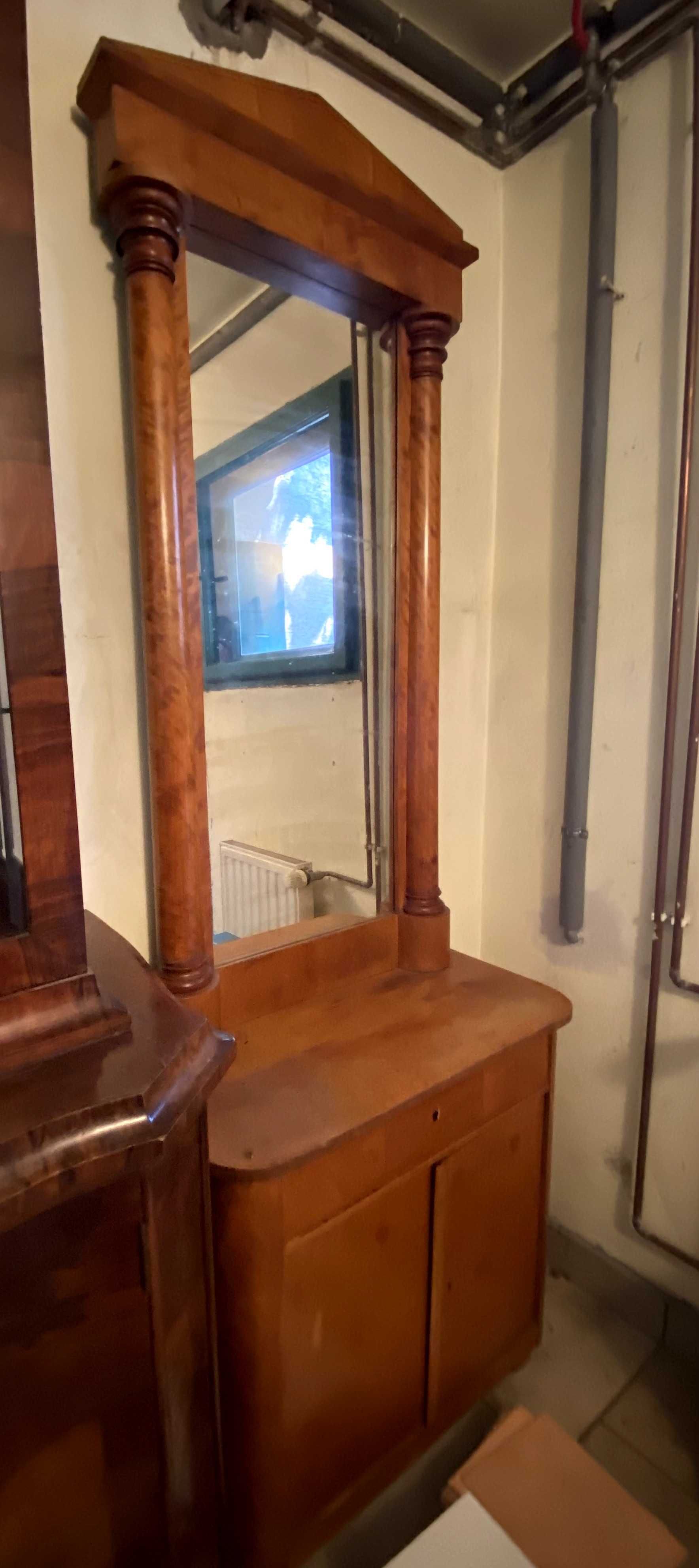 Lustro duże z konsolą, biedermeier, XIX wiek.