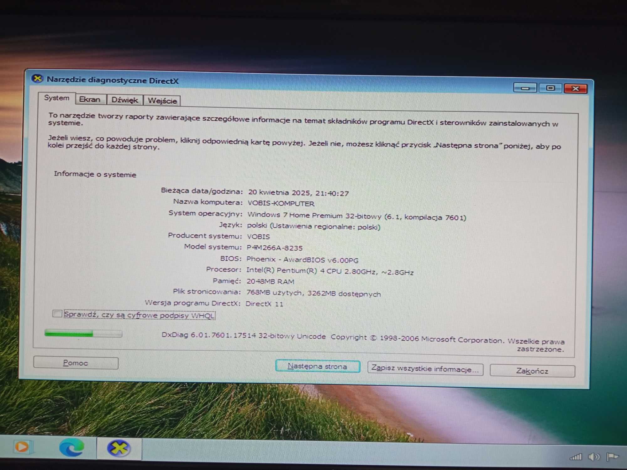 Komputer stacjonarny Intel Pentium 4 Dysk 400GB