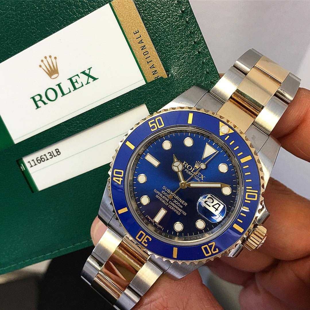 Rolex Submariner srebrny złoty niebieski