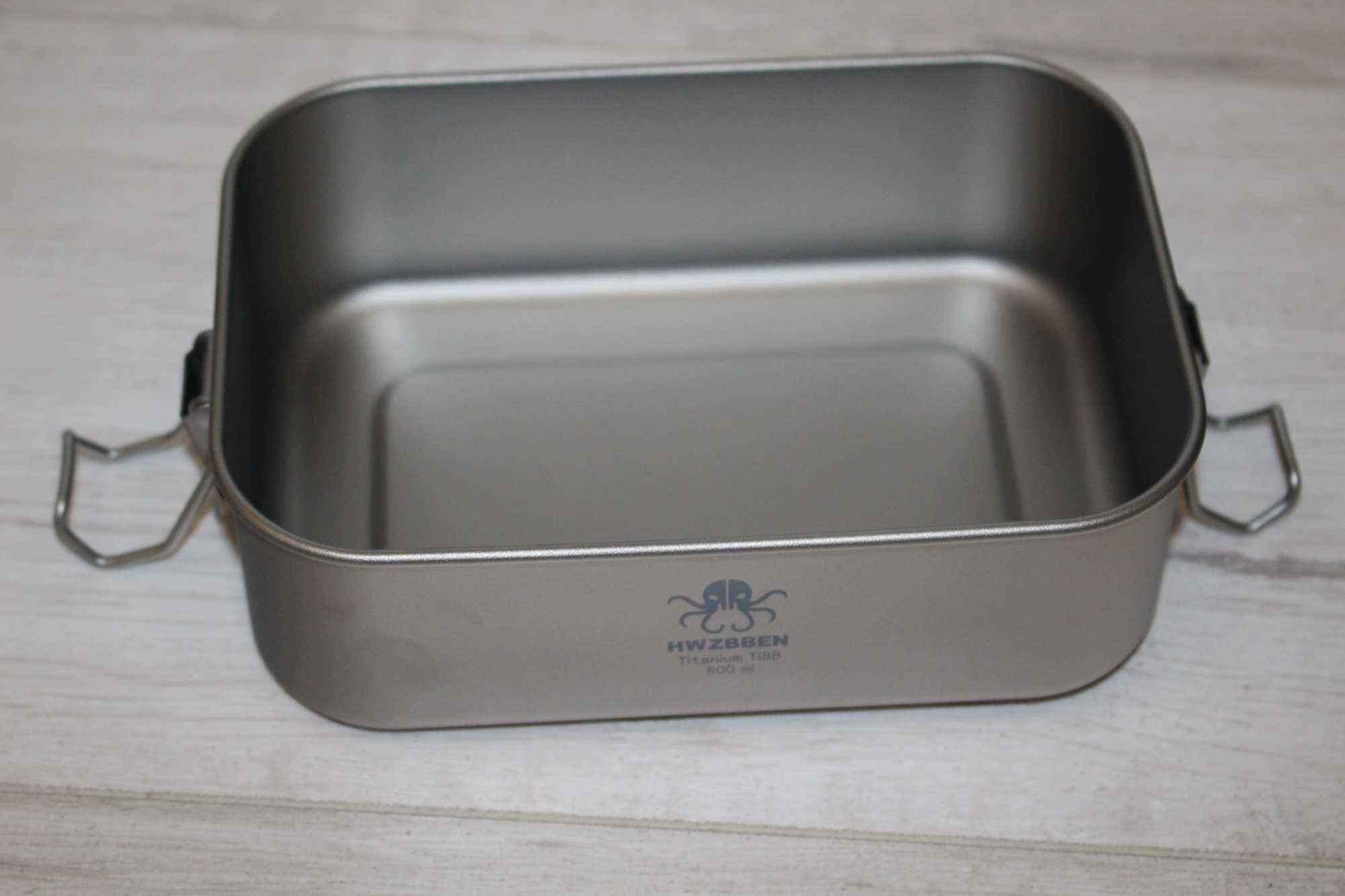 Титанова тарілка, миска з кришкою 800мл ланч бокс титановий lunch box.
