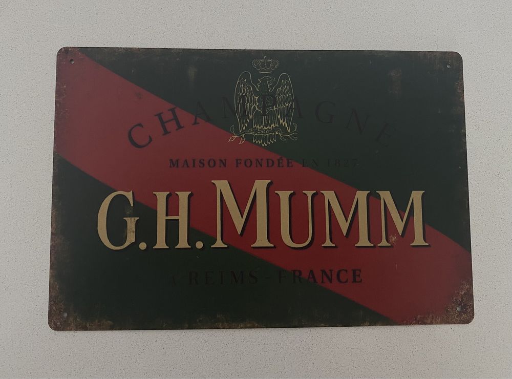G. H. MUMM champagne | placa decorativa metalica (nova)