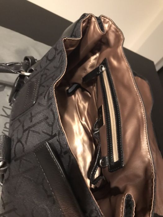Mala Senhora Calvin Klein Preta com logótipo estampado