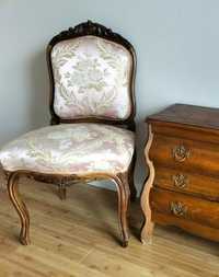 Fotel krzesło stylowe klasyczne rzeźbione antyk ludwik tapicerowane