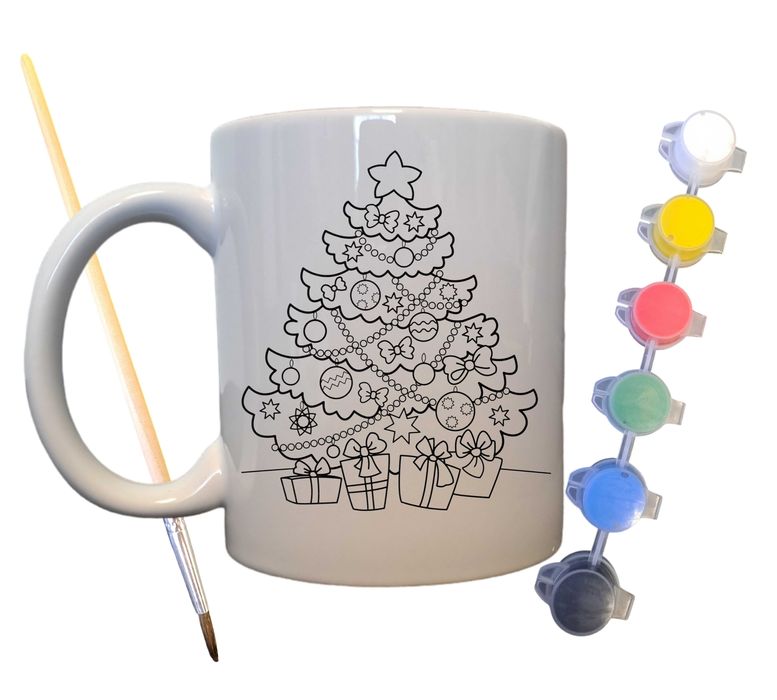 Набір для творчості кружка розмальовка "Різдвяно" 330 мл біла (КР0053)