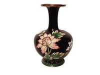 Старинная  медная ваза Cloisonne с ручной росписью и эмалью
