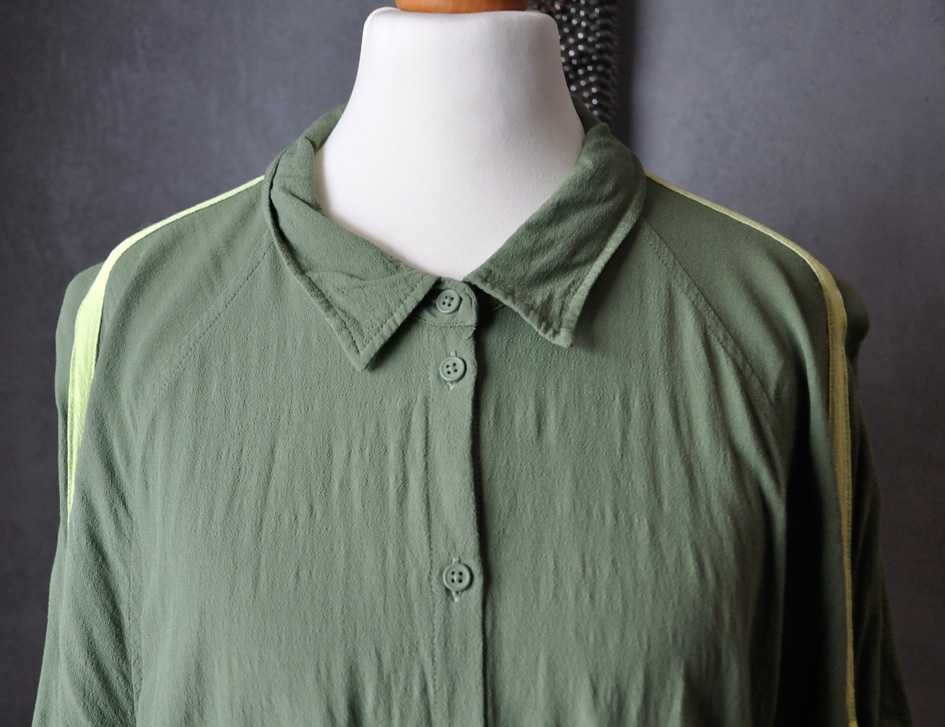 Tunika koszula khaki neon wiskoza XS S