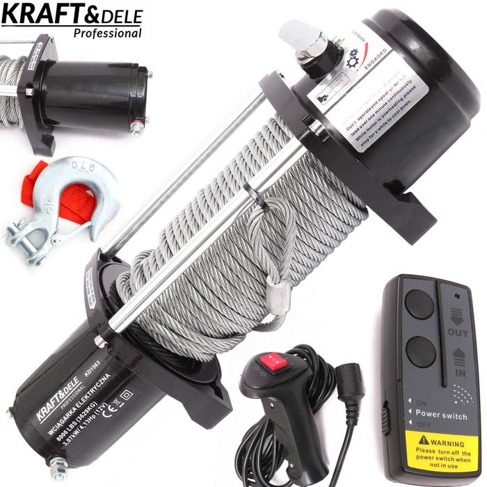 KRAFT&DELE Wyciągarka Elektryczna Z Pilotem Do Lawety 3600kg KD1563