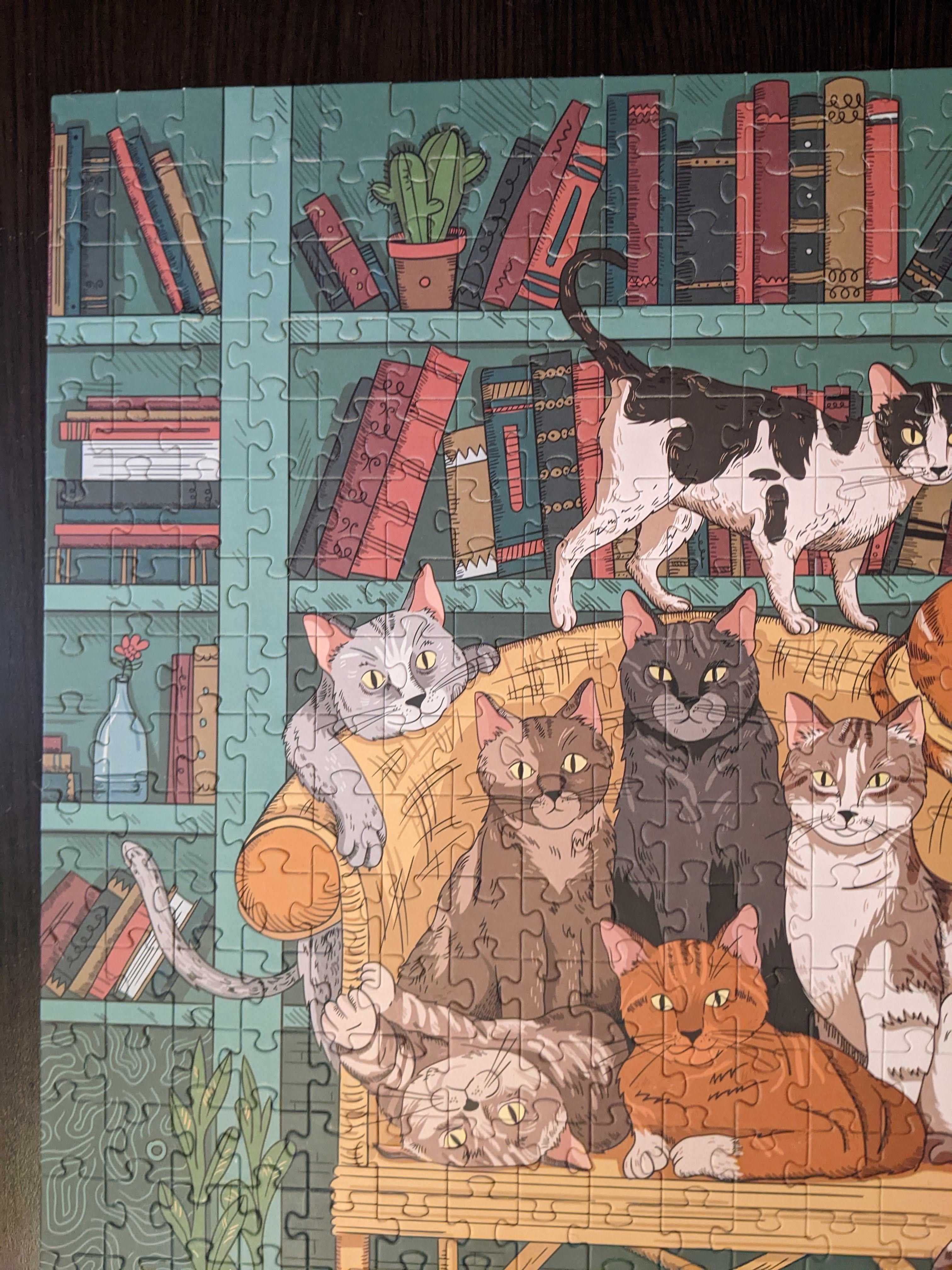 Puzzle "Nad wyraz" koty, książki 500 elementów