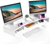 FITUEYES Stojak na podwójny monitor Kolor BIAŁY 111,2x27x10,6cm