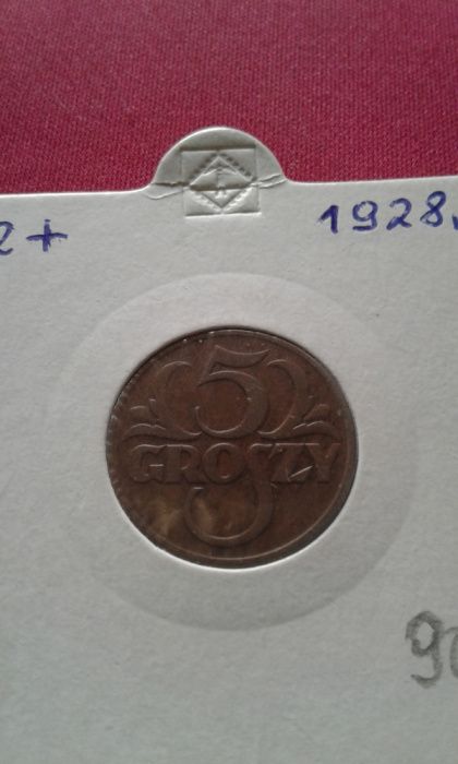 5 groszy 1928 rok-piękne-oryginał