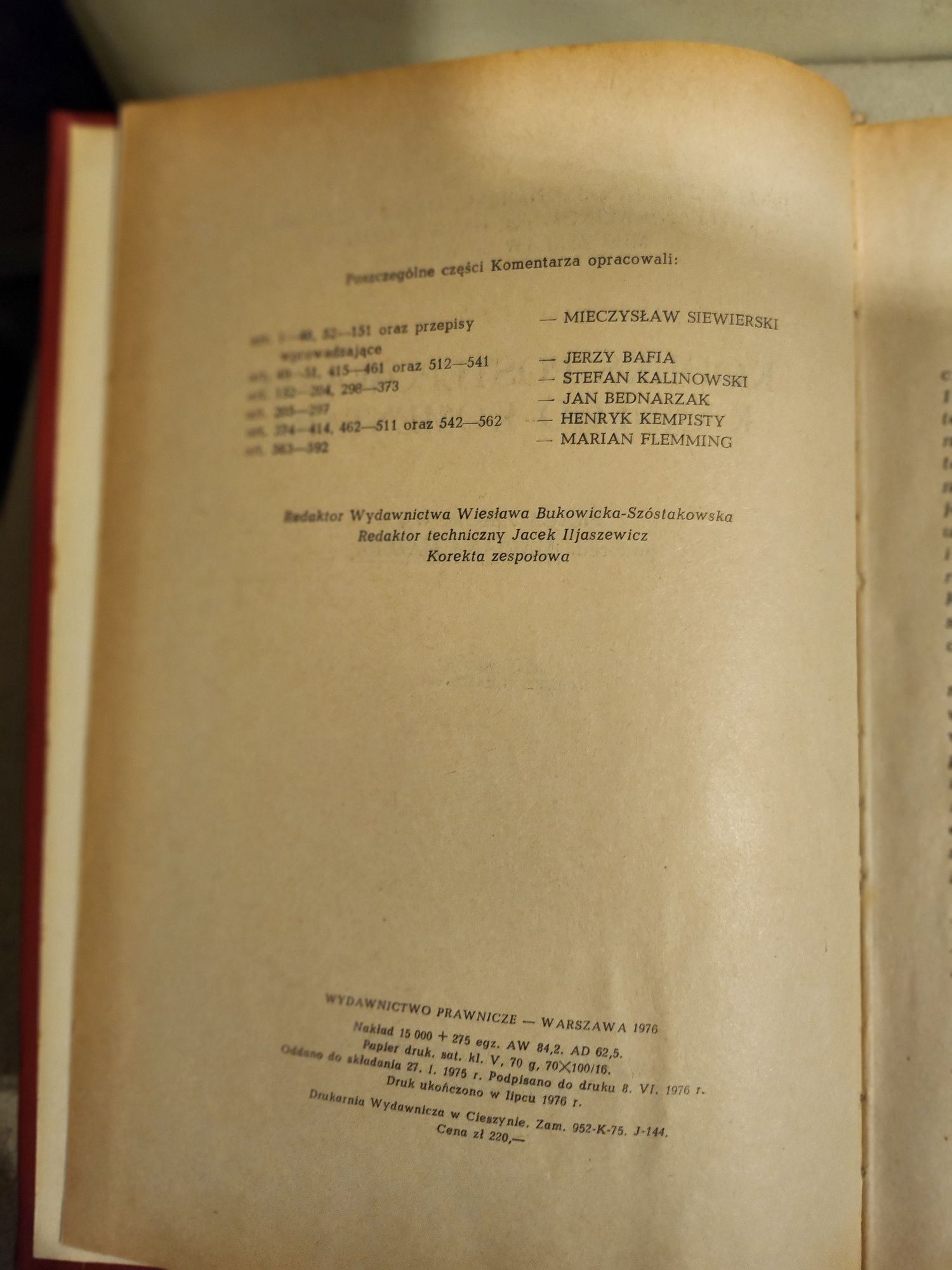 Kodeks postępowania karnego komentarz 1976