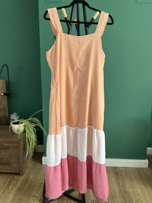 Sukienka luźna długa lato summer trzy kolorowa colour color