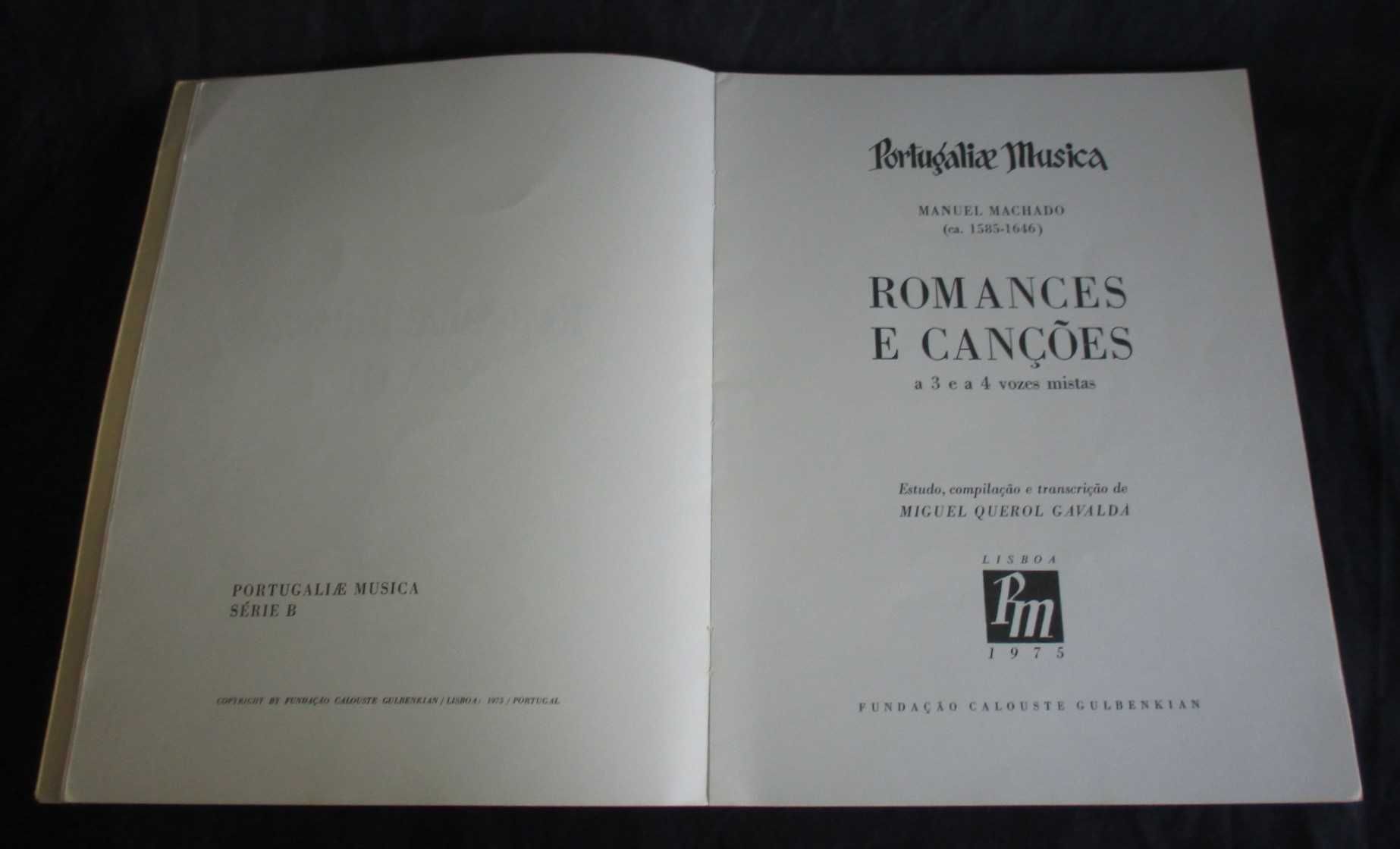 Livro Romances e Canções 3 e a 4 vozes mistas Manuel Machado 1975