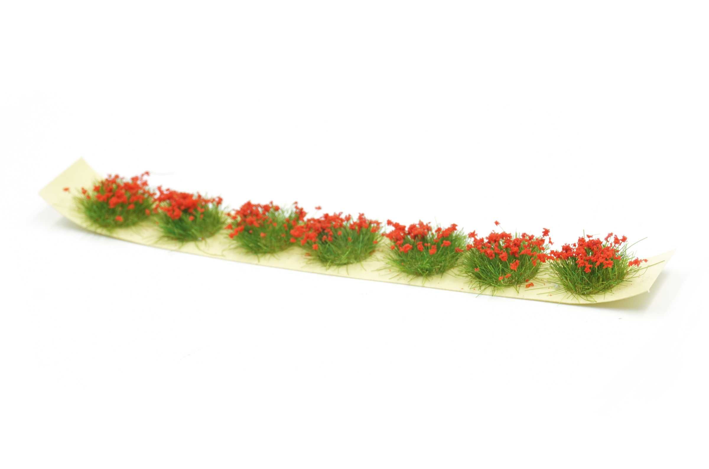 Kępki kwiatów czerwone samoprzylepne 10 cm H0 1:87