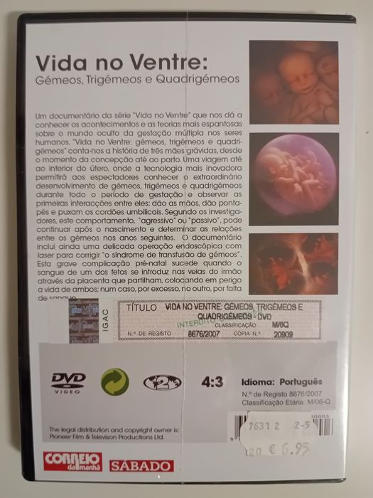 Dvd Vida no Ventre gémeos