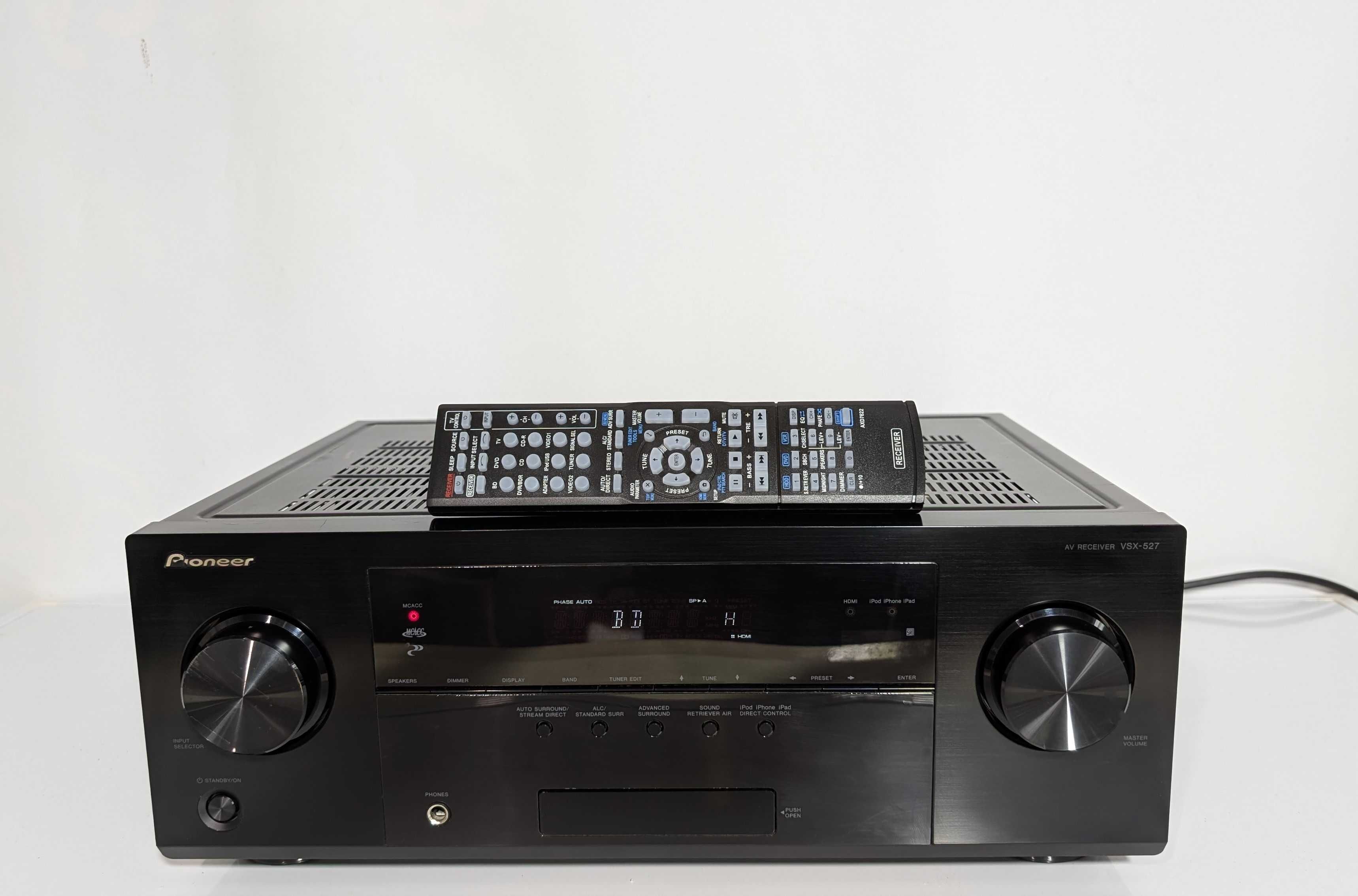5.1 ресивер Pioneer VSX-527, має 130 Вт/канал/HDMI/ARC/4K/USB/AirPlay