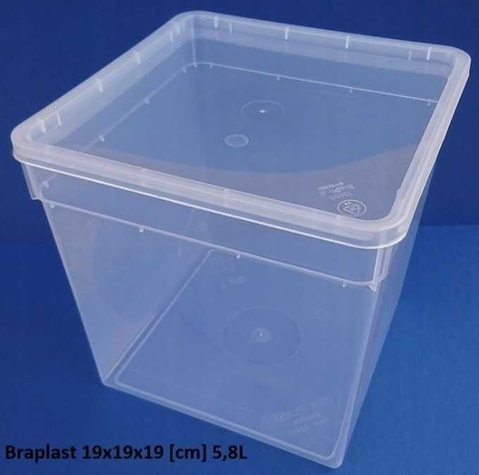 Braplast pojemnik plastikowy 19x19x19 z pokrywką