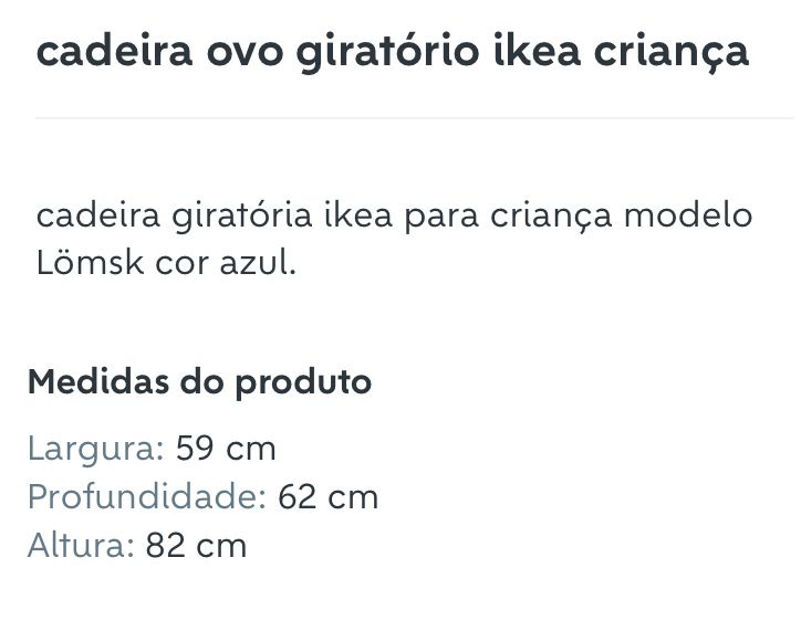 Cadeira giratoria ovo lömsk ikea
